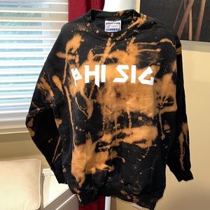 Phi Sig tie dye sweatshirt Sz Med HANES Greek life sorority phi sigma sigma